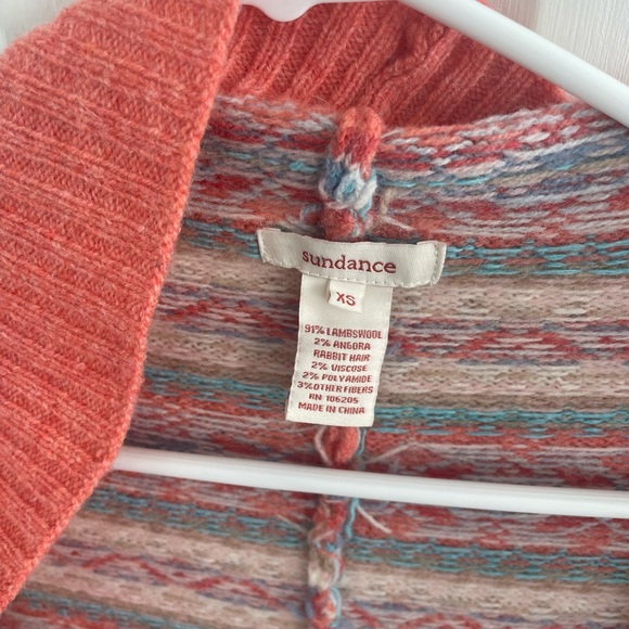 Beautiful Sundance fair isle sweater. Lambs wool blend. Lovely apricot color! - Picture 2 of 3